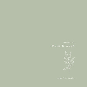Faire-part de mariage traditionnel jeune pousse vert Faire-part de mariage traditionnel jeune pousse vert