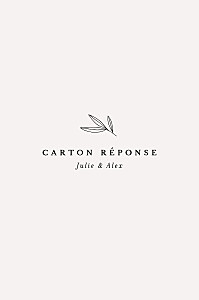 Carton réponse mariage jeune pousse beige Carton réponse mariage jeune pousse beige
