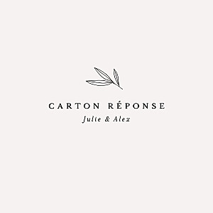 Carton réponse mariage classique jeune pousse (carré) beige Carton réponse mariage classique jeune pousse (carré) beige