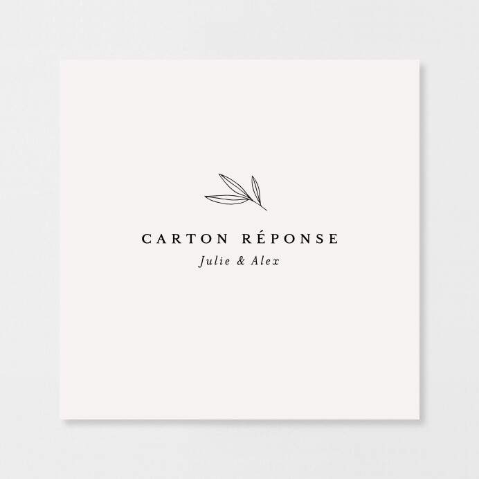 Jeune Pousse 5 Lettres Carton réponse mariage Jeune pousse - Rosemood
