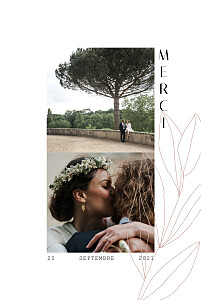 Carte de remerciement mariage rose saison rose Carte de remerciement mariage rose saison rose