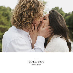 Save the date avec photo tout simplement (carré) blanc Save the date avec photo tout simplement (carré) blanc