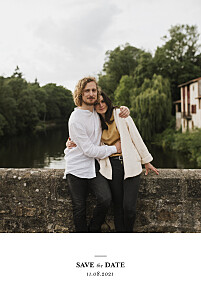 Save the date avec photo tout simplement (portrait) blanc Save the date avec photo tout simplement (portrait) blanc
