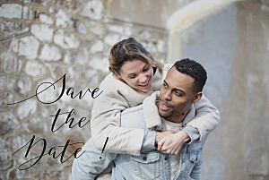Save the date avec photo bloomy blanc Save the date avec photo bloomy blanc