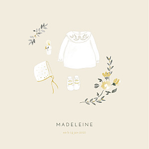 Faire-part de naissance mon petit trousseau beige Faire-part de naissance mon petit trousseau beige