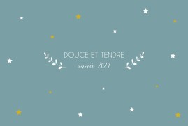 Carte de voeux Etoiles d'hiver 3 photos bleu