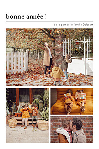 Carte de voeux vintage édito (multi photos) blanc Carte de voeux vintage édito (multi photos) blanc