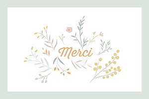 Carte de remerciement bleu brin d'été vert Carte de remerciement bleu brin d'été vert