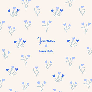 Faire-part de naissance vintage jardin de flœurs bleu Faire-part de naissance vintage jardin de flœurs bleu