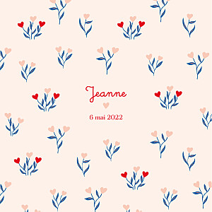 Faire-part de naissance rouge jardin de flœurs rouge Faire-part de naissance rouge jardin de flœurs rouge