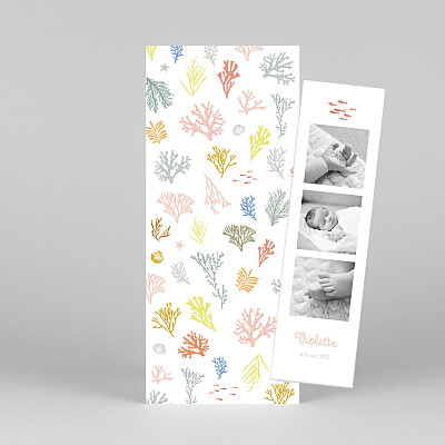 Faire-part de naissance marque-page jolis coraux (marque-page) rose Faire-part de naissance marque-page jolis coraux (marque-page) rose