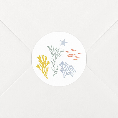 Stickers naissance jolis coraux jaune Stickers naissance jolis coraux jaune