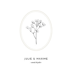 Faire-part de mariage traditionnel joli brin beige Faire-part de mariage traditionnel joli brin beige