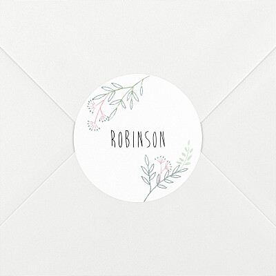 Stickers naissance ronde des prés vert/rose Stickers naissance ronde des prés vert/rose