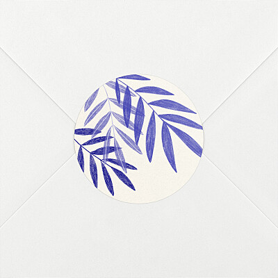 Stickers naissance feuillage crayonné bleu Stickers naissance feuillage crayonné bleu