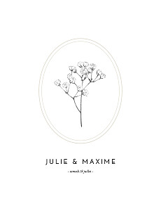 Faire-part de mariage traditionnel joli brin (portrait) beige Faire-part de mariage traditionnel joli brin (portrait) beige