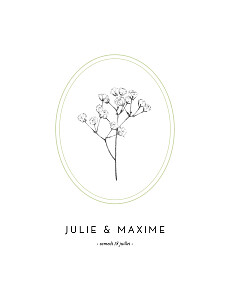 Faire-part de mariage vert joli brin (portrait) vert Faire-part de mariage vert joli brin (portrait) vert