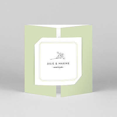 Faire-part de mariage vert joli brin (fenêtre) vert Faire-part de mariage vert joli brin (fenêtre) vert