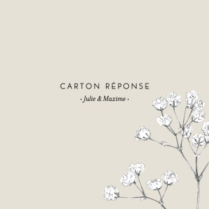 Carton réponse mariage Joli brin beige Carton réponse mariage Joli brin beige