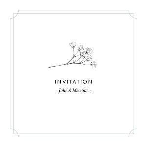 Carton d'invitation mariage bleu joli brin bleu Carton d'invitation mariage bleu joli brin bleu