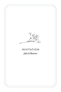 Carton d'invitation mariage bleu joli brin (portrait) bleu Carton d'invitation mariage bleu joli brin (portrait) bleu