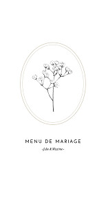 Menu de mariage joli brin beige Menu de mariage joli brin beige