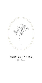Menu de mariage joli brin beige Menu de mariage joli brin beige