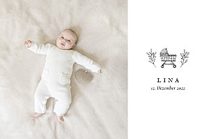 Faire-part de naissance blanc petite gravure blanc Faire-part de naissance blanc petite gravure blanc