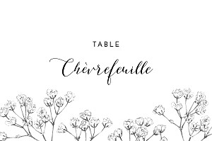 Marque-table mariage joli brin beige Marque-table mariage joli brin beige