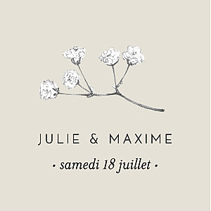 Etiquette perforée mariage classique joli brin beige Etiquette perforée mariage classique joli brin beige