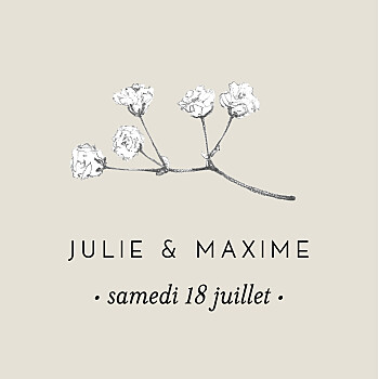 Etiquette perforée mariage joli brin beige Etiquette perforée mariage joli brin beige