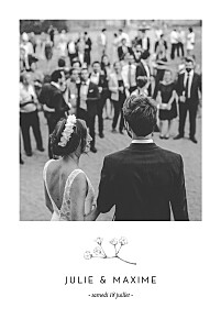 Carte de remerciement mariage tous genres joli brin (portrait) beige Carte de remerciement mariage tous genres joli brin (portrait) beige