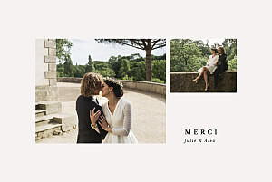 Carte de remerciement mariage jeune pousse (dorure) beige Carte de remerciement mariage jeune pousse (dorure) beige