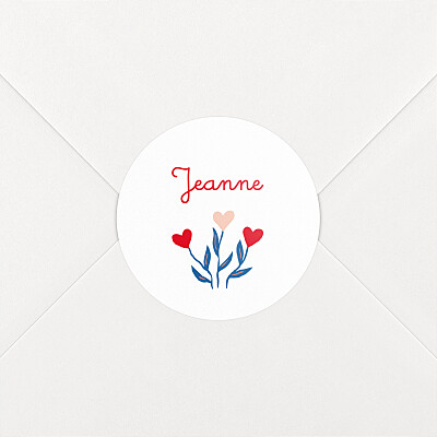 Stickers pour enveloppes naissance flœurs rouge Stickers pour enveloppes naissance flœurs rouge