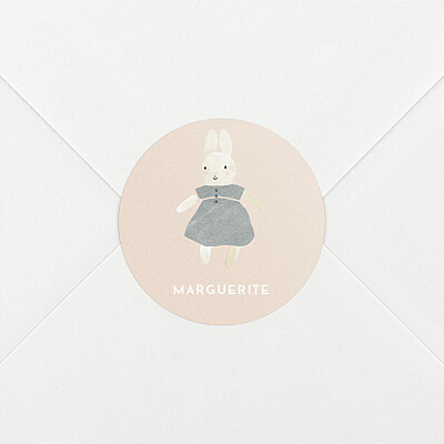 Stickers pour enveloppes naissance doux rêves (lapin) rose Stickers pour enveloppes naissance doux rêves (lapin) rose