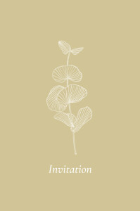 Carton d'invitation mariage Envolée d'Eucalyptus (portrait) beige