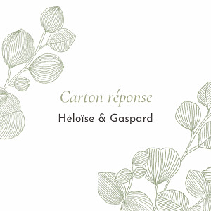 Carton réponse mariage envolée d'eucalyptus vert Carton réponse mariage envolée d'eucalyptus vert