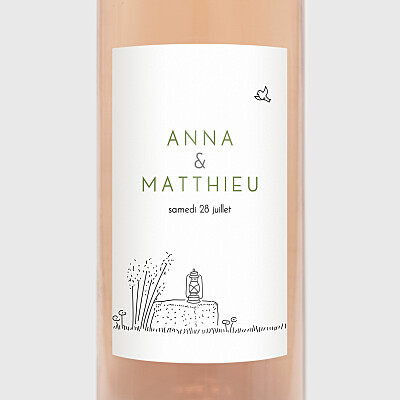 Étiquette de bouteille mariage promesse bohème blanc Étiquette de bouteille mariage promesse bohème blanc