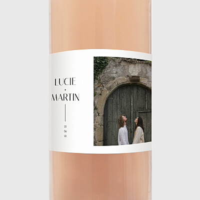 Étiquette de bouteille mariage empreinte 2 Étiquette de bouteille mariage empreinte 2