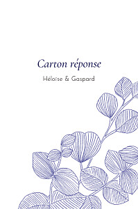 Carton réponse mariage classique envolée d'eucalyptus bleu Carton réponse mariage classique envolée d'eucalyptus bleu