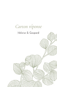 Carton réponse mariage envolée d'eucalyptus vert Carton réponse mariage envolée d'eucalyptus vert