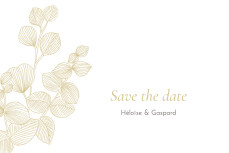 Save the Date Envolée d'eucalyptus ocre Save the Date Envolée d'eucalyptus ocre