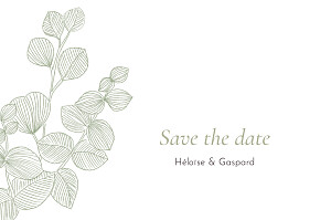 Save the date vert envolée d'eucalyptus vert Save the date vert envolée d'eucalyptus vert