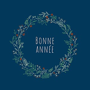 Carte de voeux vert ronde des prés bleu Carte de voeux vert ronde des prés bleu