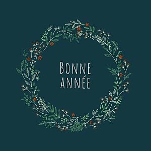 Carte de voeux hiver ronde des prés vert Carte de voeux hiver ronde des prés vert