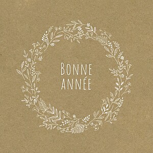 Carte de voeux blanc ronde des prés kraft Carte de voeux blanc ronde des prés kraft