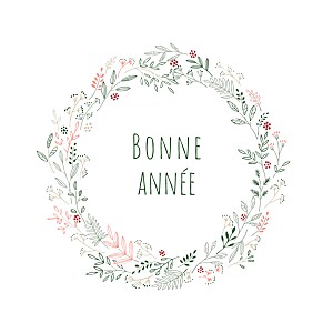 Carte de voeux vert ronde des prés recto-verso blanc Carte de voeux vert ronde des prés recto-verso blanc