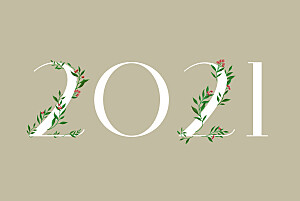 Carte de voeux beige année fleurie 4 pages beige Carte de voeux beige année fleurie 4 pages beige