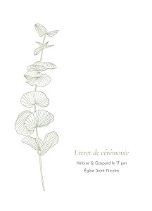 Livret de messe mariage envolée d'eucalyptus vert Livret de messe mariage envolée d'eucalyptus vert