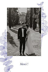 Carte de remerciement mariage bleu envolée d'eucalyptus bleu Carte de remerciement mariage bleu envolée d'eucalyptus bleu